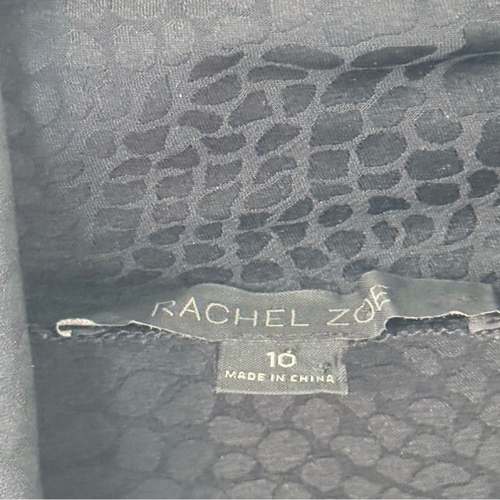 Rachel Zoe Black Animal Print 100% Silk Blouse US10 - Picture 6 of 6